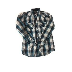 BKE checkered blue and white shirt